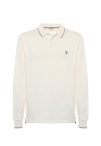 Polo shirt a maniche lunghe in cotone heavy jersey