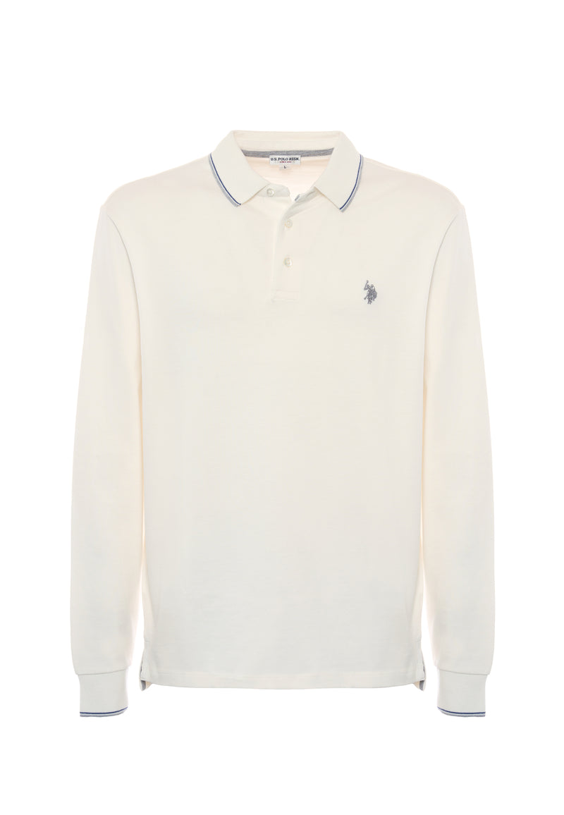 Polo shirt a maniche lunghe in cotone heavy jersey