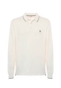 Polo shirt a maniche lunghe in cotone heavy jersey