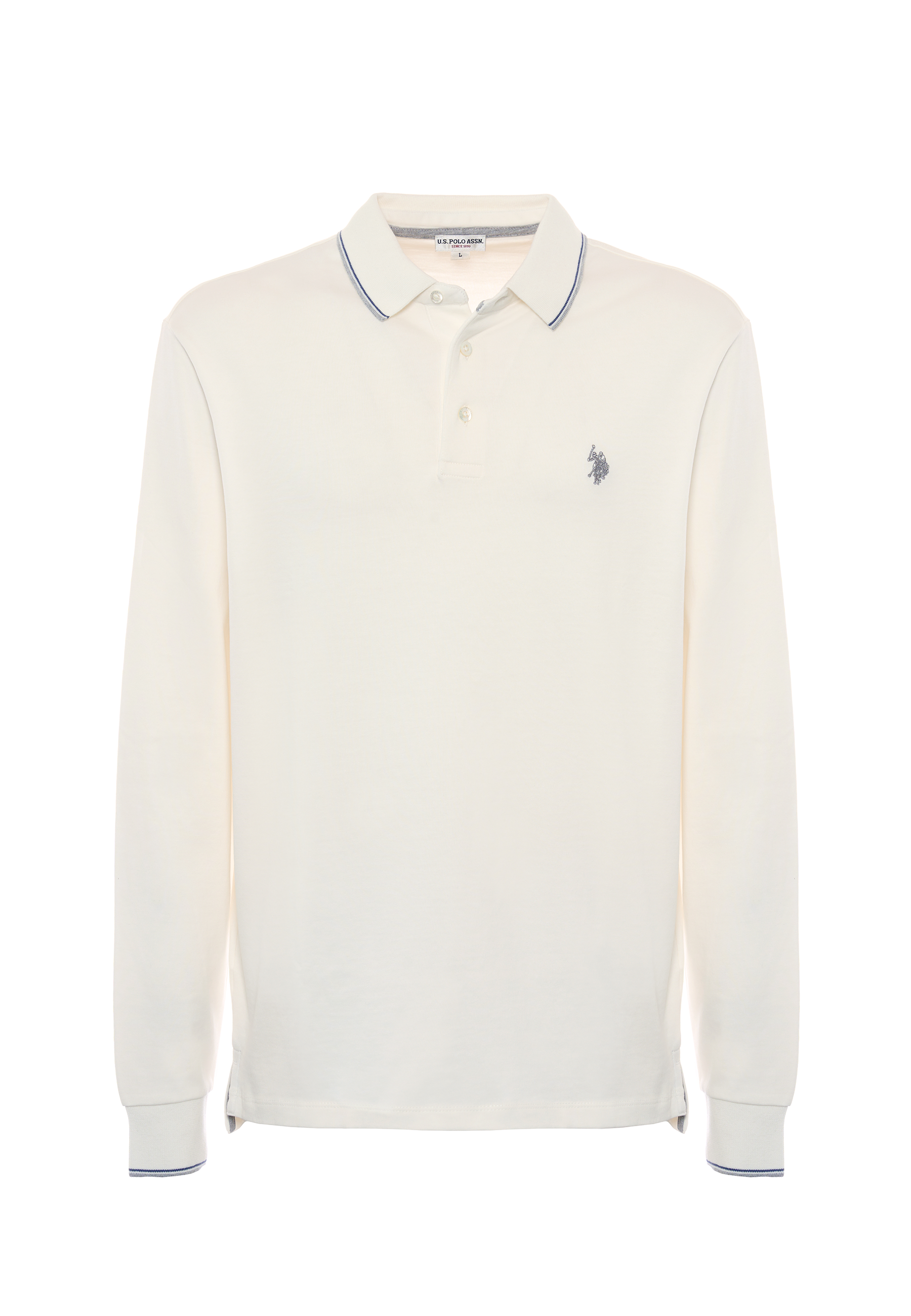 Polo shirt a maniche lunghe in cotone heavy jersey