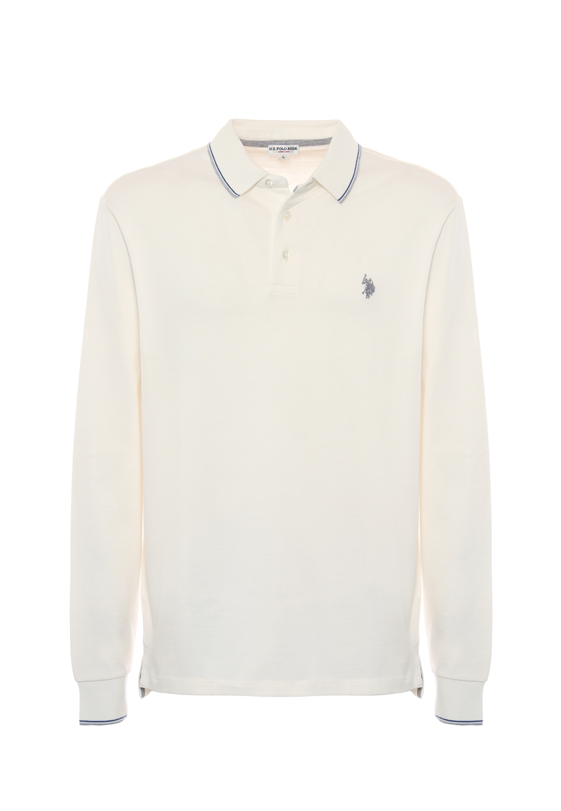 Polo shirt a maniche lunghe in cotone heavy jersey