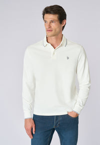 Polo shirt a maniche lunghe in cotone heavy jersey