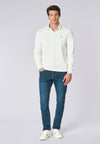 Polo shirt a maniche lunghe in cotone heavy jersey