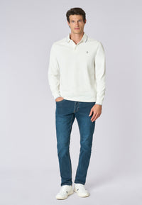 Polo shirt a maniche lunghe in cotone heavy jersey