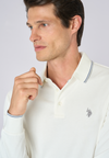 Polo shirt a maniche lunghe in cotone heavy jersey
