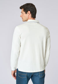 Polo shirt a maniche lunghe in cotone heavy jersey