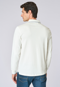 Polo shirt a maniche lunghe in cotone heavy jersey