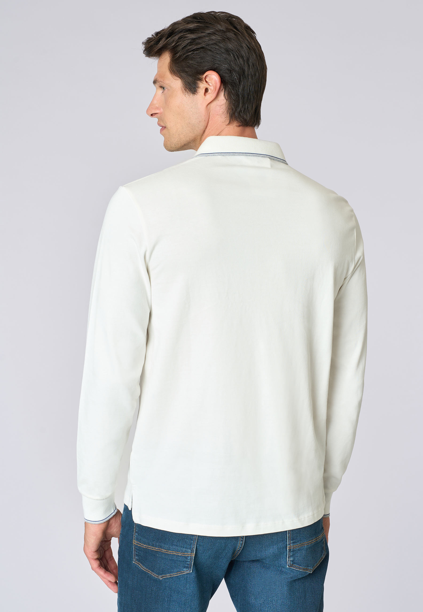 Polo shirt a maniche lunghe in cotone heavy jersey