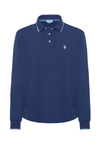 Polo shirt a maniche lunghe in cotone heavy jersey