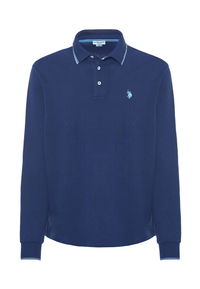 Polo shirt a maniche lunghe in cotone heavy jersey