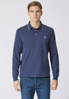Polo shirt a maniche lunghe in cotone heavy jersey