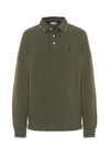 Polo shirt a maniche lunghe in cotone heavy jersey