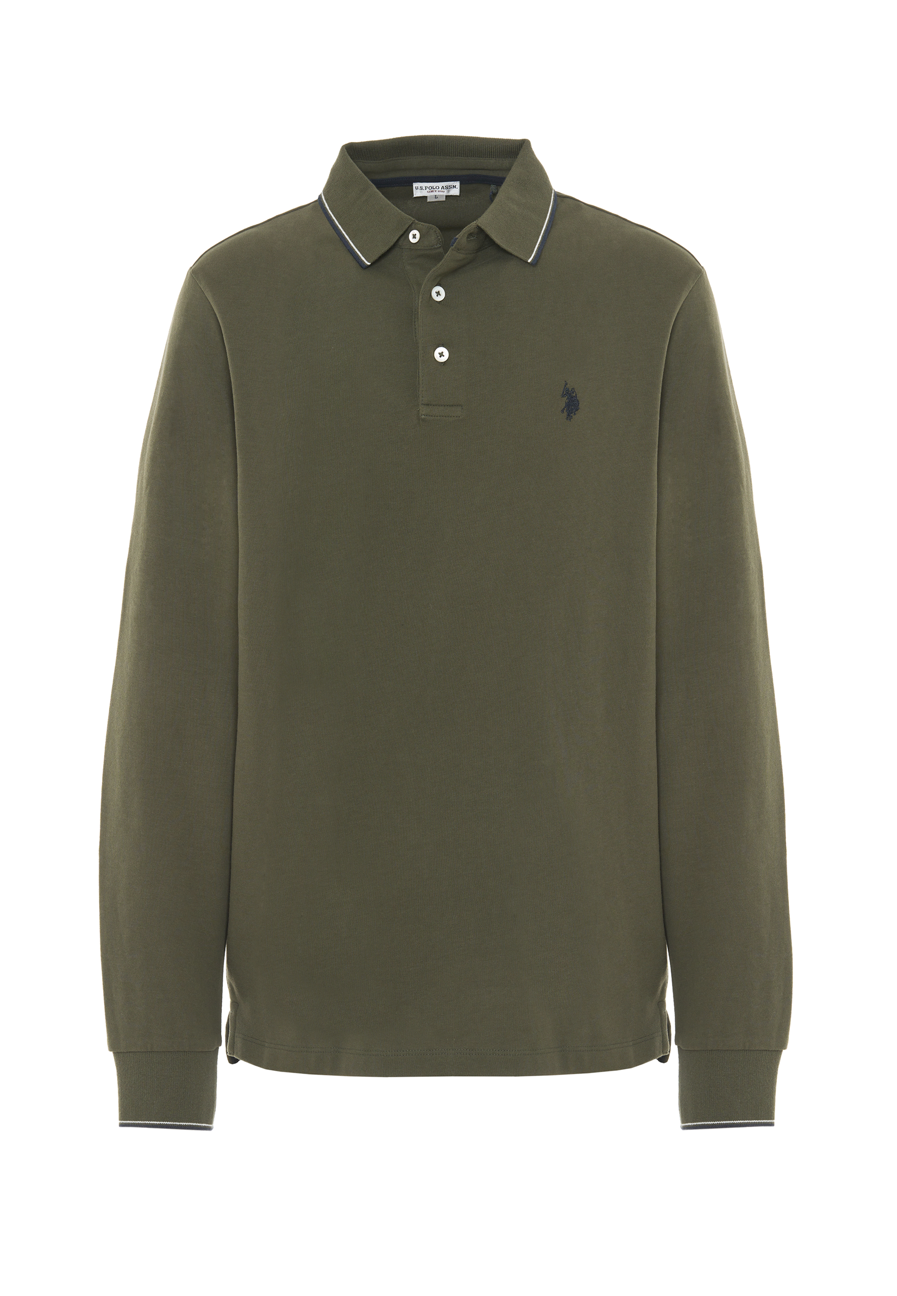 Polo shirt a maniche lunghe in cotone heavy jersey