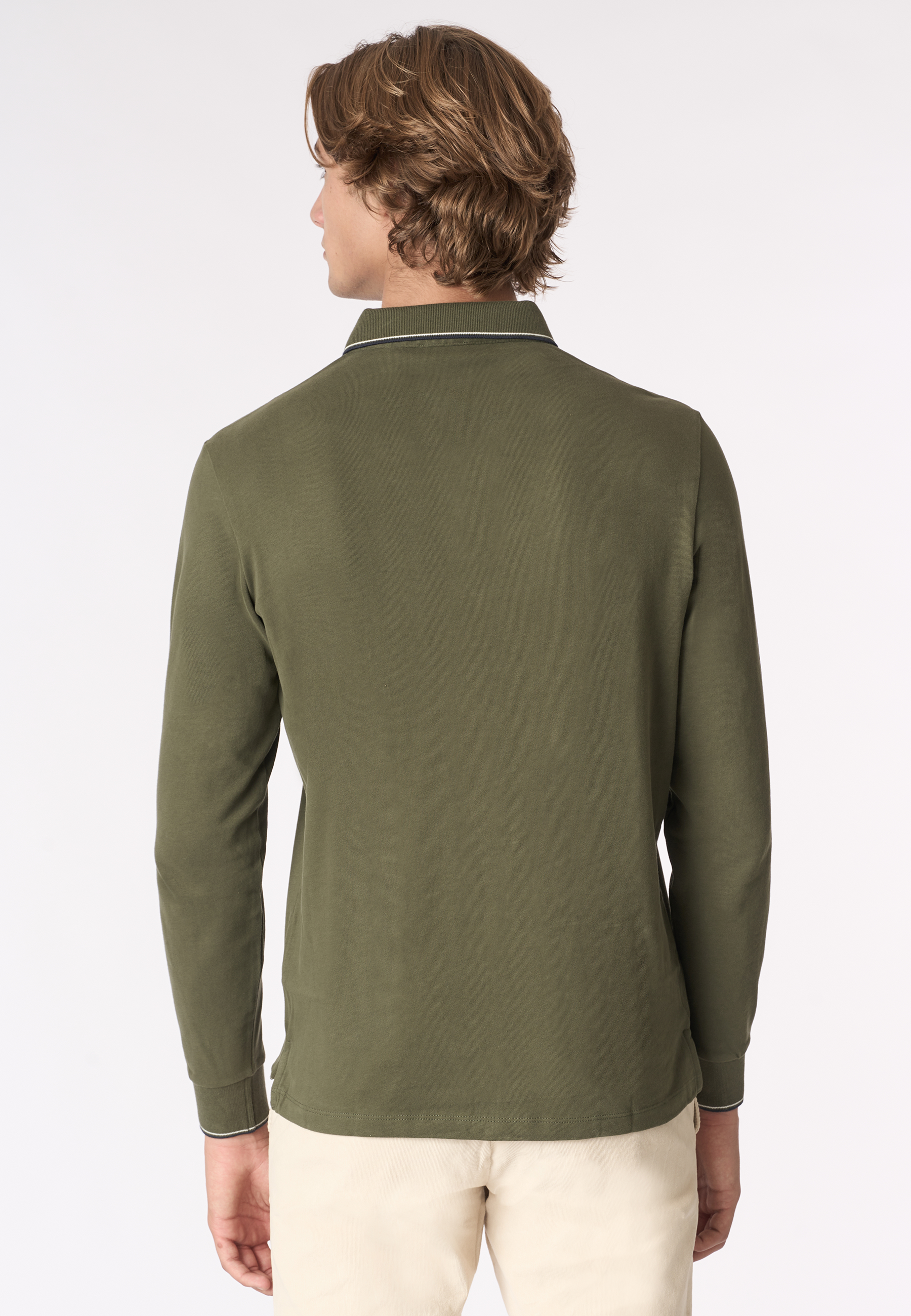 Polo shirt a maniche lunghe in cotone heavy jersey