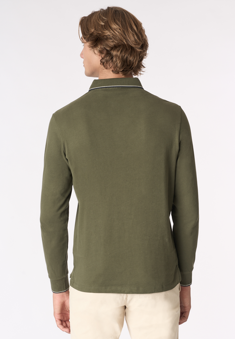 Polo shirt a maniche lunghe in cotone heavy jersey