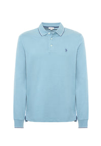 Polo shirt a maniche lunghe in cotone heavy jersey
