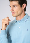 Polo shirt a maniche lunghe in cotone heavy jersey