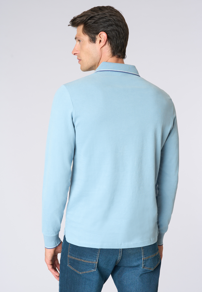 Polo shirt a maniche lunghe in cotone heavy jersey