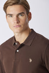 Polo shirt a maniche lunghe in cotone piquet