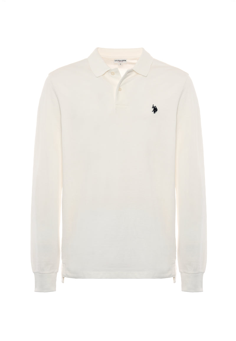 Polo shirt a maniche lunghe in cotone piquet