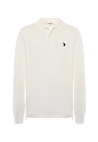 Polo shirt da uomo a maniche lunghe in cotone piquet