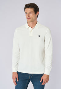 Polo shirt a maniche lunghe in cotone piquet