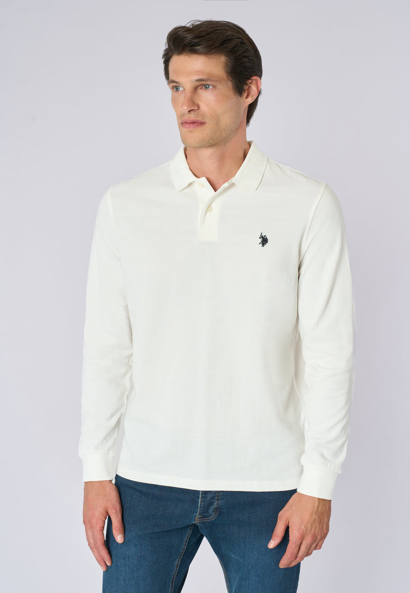 Polo shirt a maniche lunghe in cotone piquet
