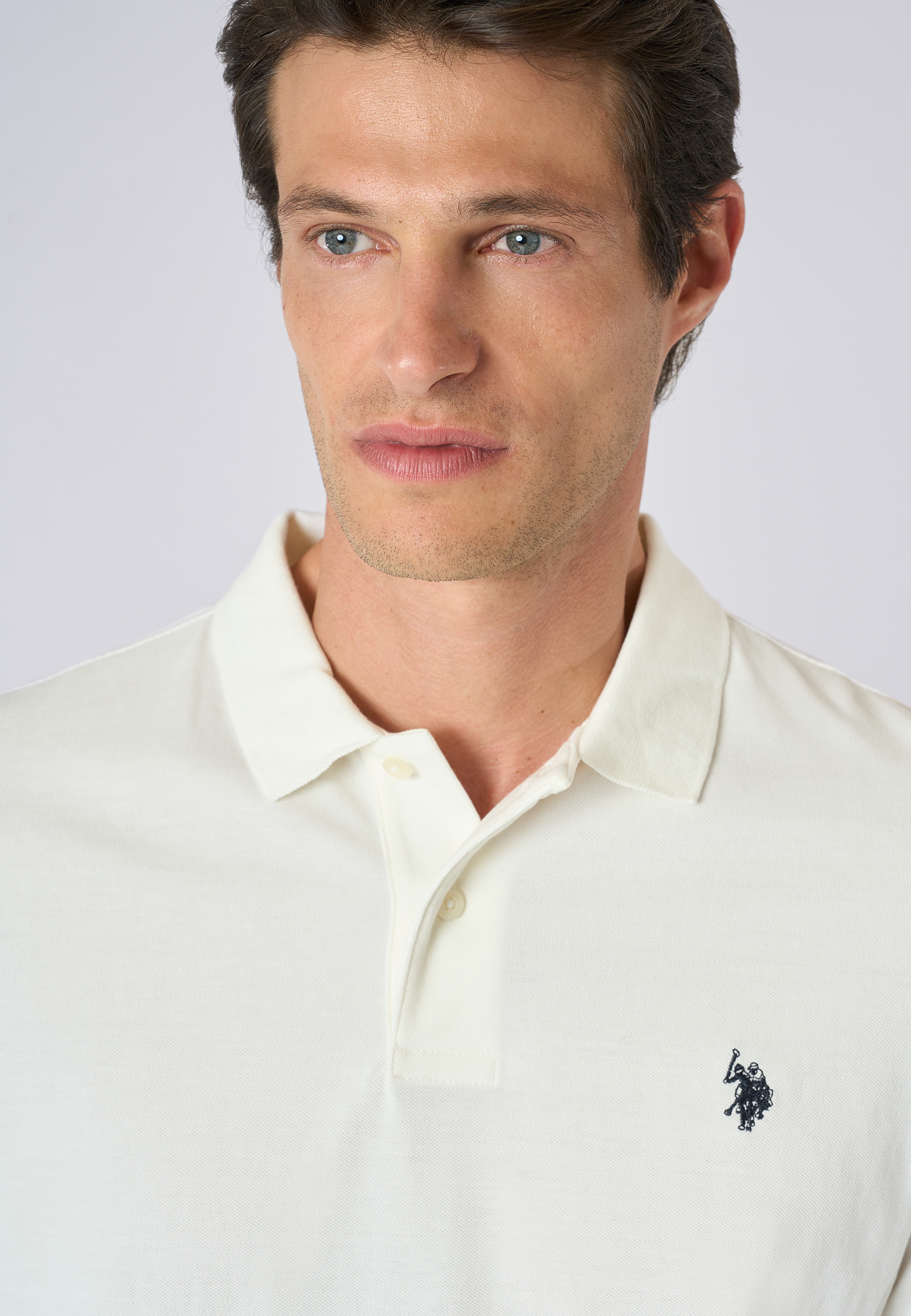Polo shirt da uomo a maniche lunghe in cotone piquet