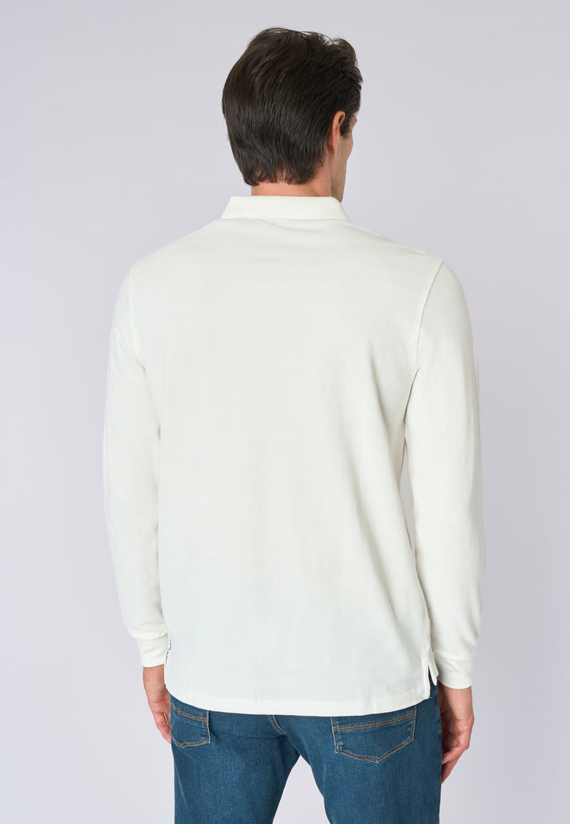 Polo shirt a maniche lunghe in cotone piquet