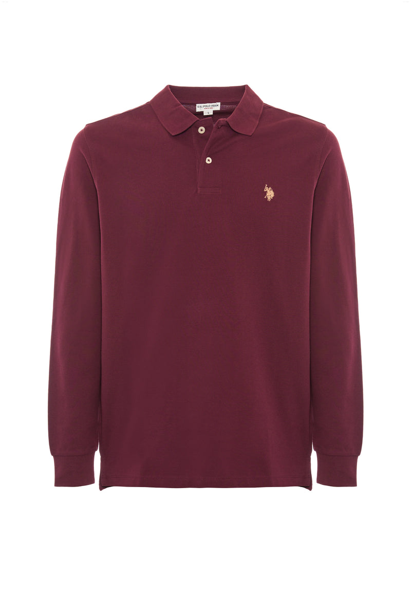 Polo shirt a maniche lunghe in cotone piquet