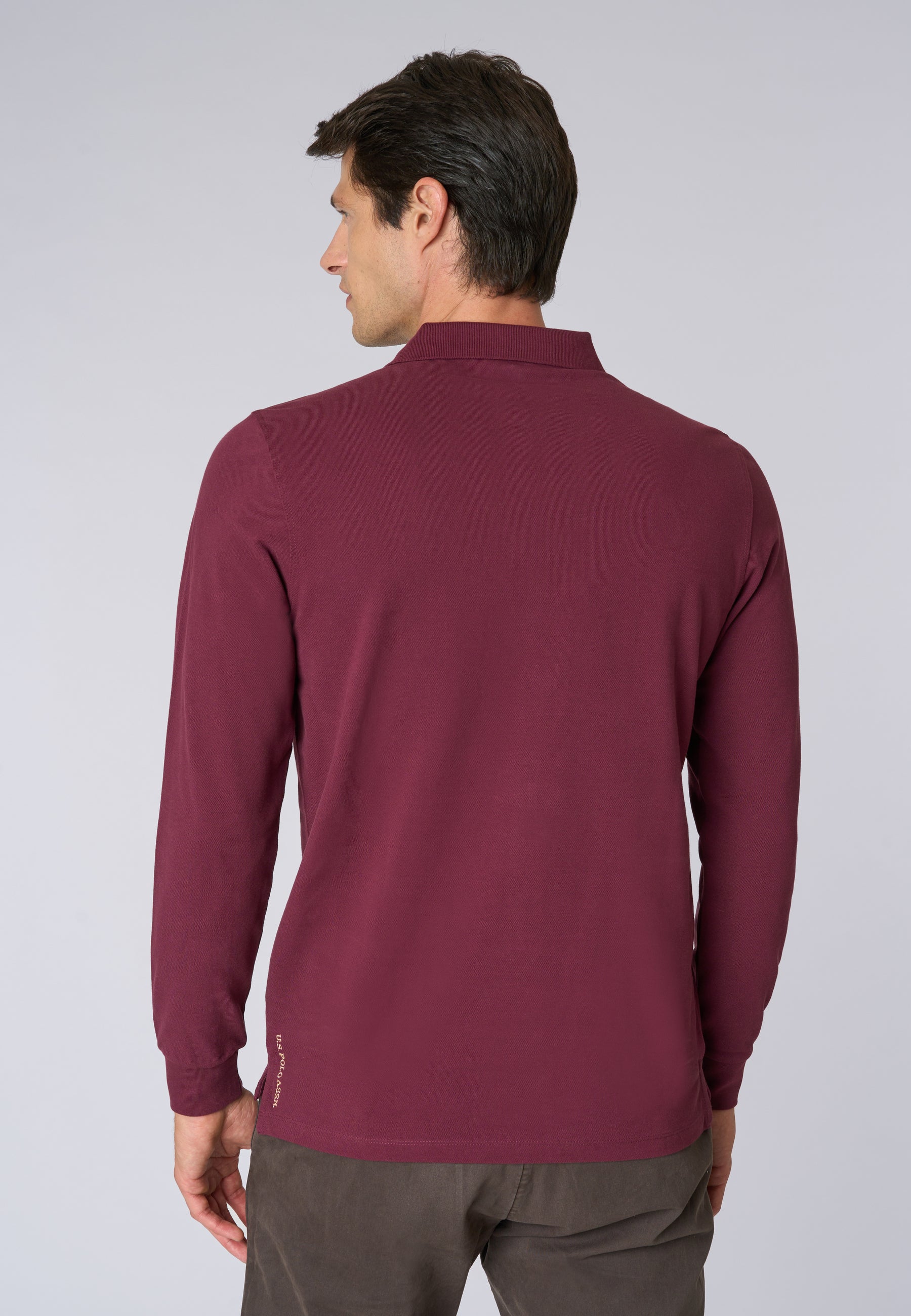 Polo shirt a maniche lunghe in cotone piquet