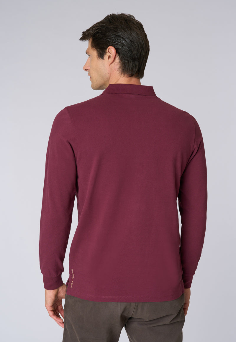 Polo shirt a maniche lunghe in cotone piquet