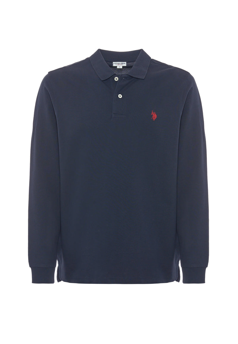Polo shirt a maniche lunghe in cotone piquet