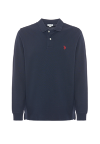 Polo shirt da uomo a maniche lunghe in cotone piquet