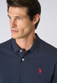 Polo shirt da uomo a maniche lunghe in cotone piquet