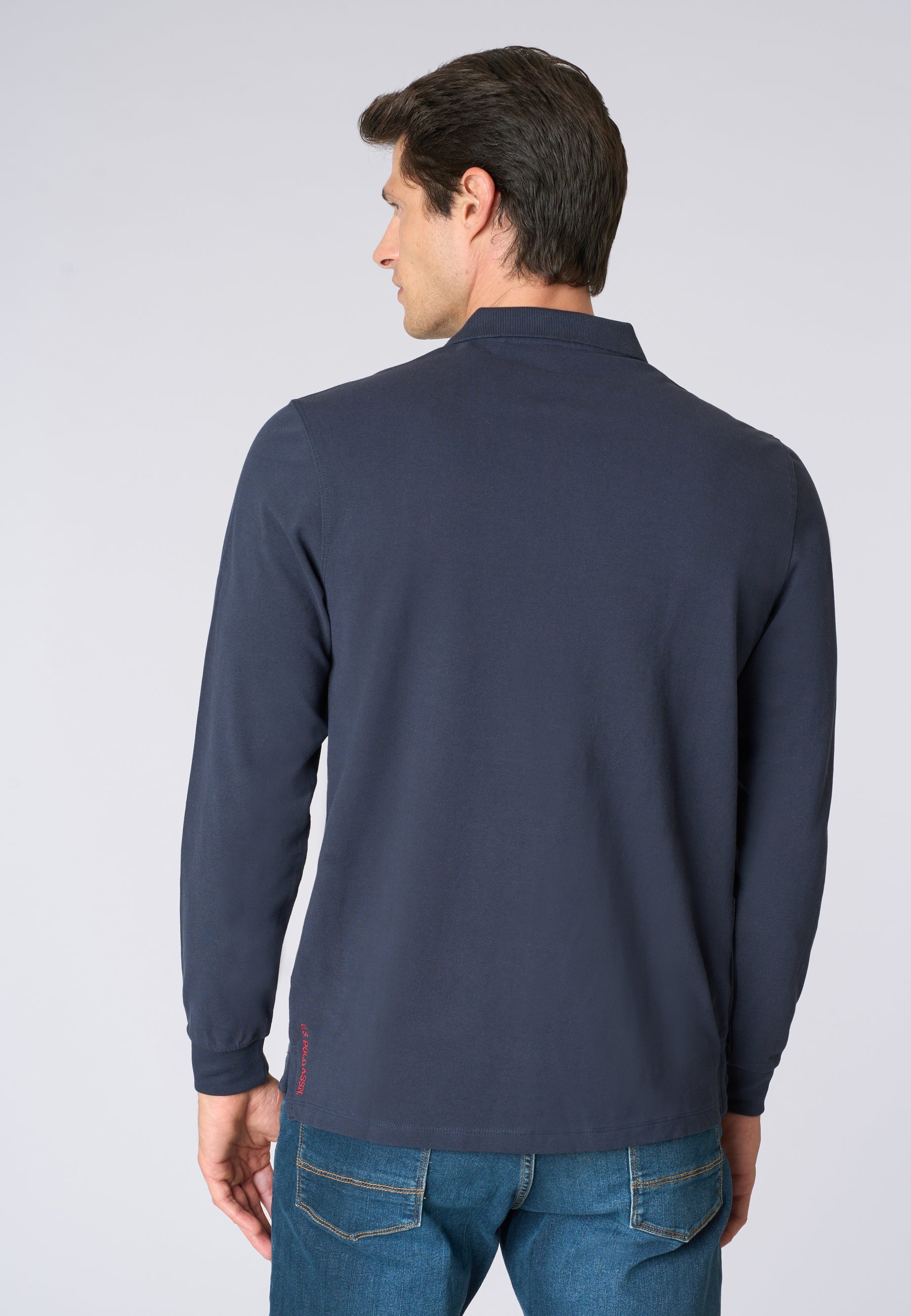 Polo shirt a maniche lunghe in cotone piquet