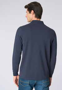 Polo shirt da uomo a maniche lunghe in cotone piquet