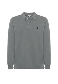 Polo shirt a maniche lunghe in cotone piquet