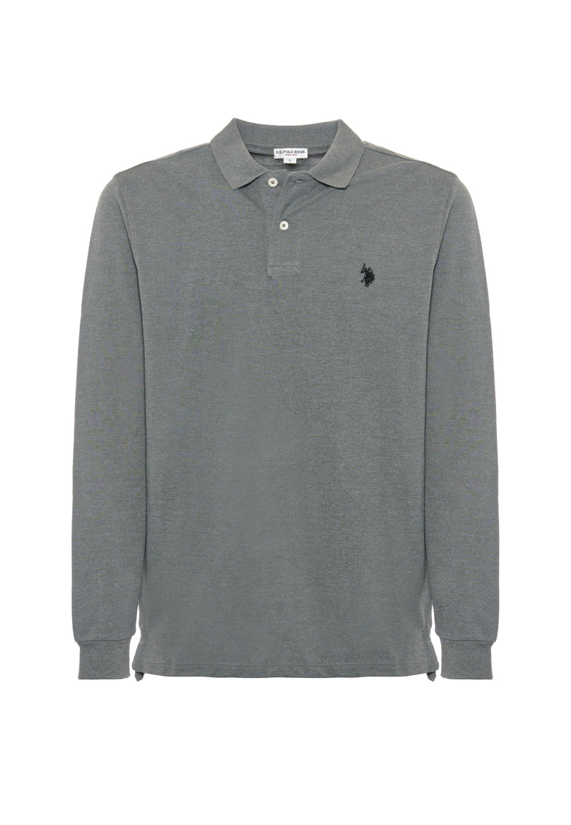 Polo shirt a maniche lunghe in cotone piquet