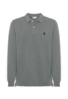 Polo shirt a maniche lunghe in cotone piquet