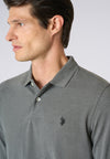 Polo shirt a maniche lunghe in cotone piquet