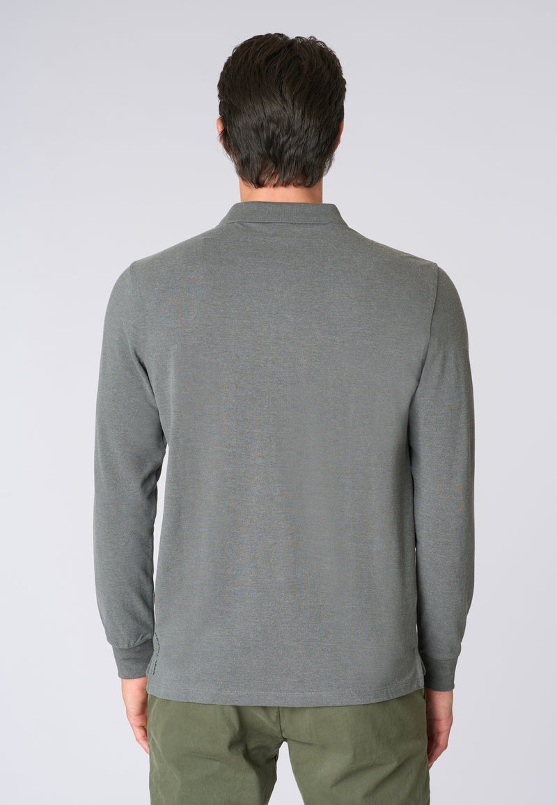 Polo shirt a maniche lunghe in cotone piquet