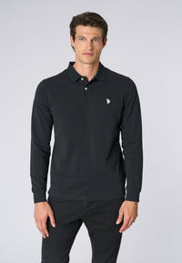 Polo shirt a maniche lunghe in cotone piquet