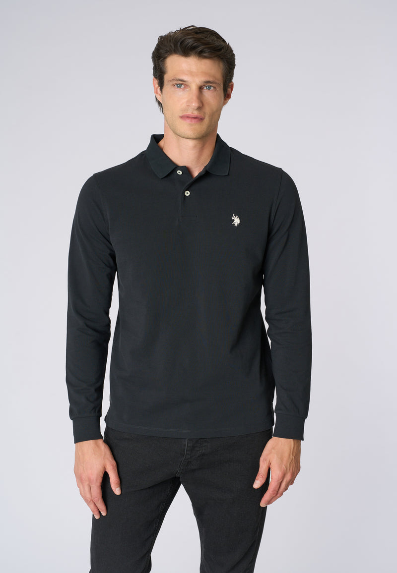 Polo shirt a maniche lunghe in cotone piquet