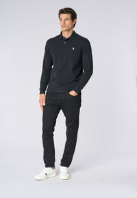 Polo shirt a maniche lunghe in cotone piquet