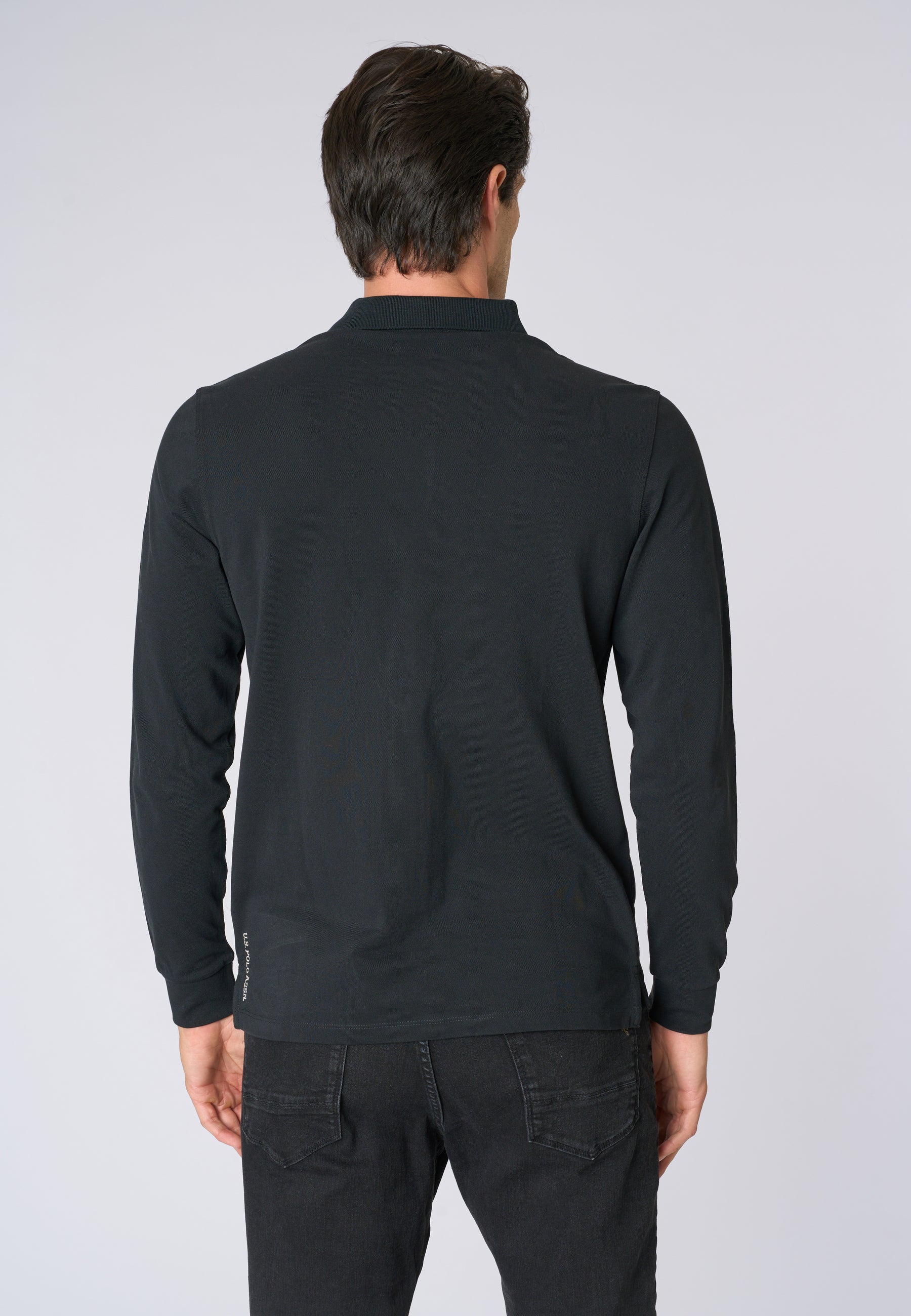 Polo shirt a maniche lunghe in cotone piquet