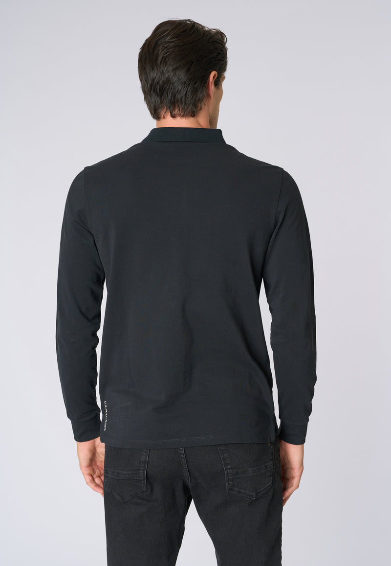 Polo shirt a maniche lunghe in cotone piquet
