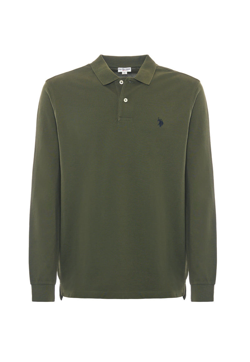 Polo shirt a maniche lunghe in cotone piquet
