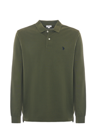 Polo shirt a maniche lunghe in cotone piquet