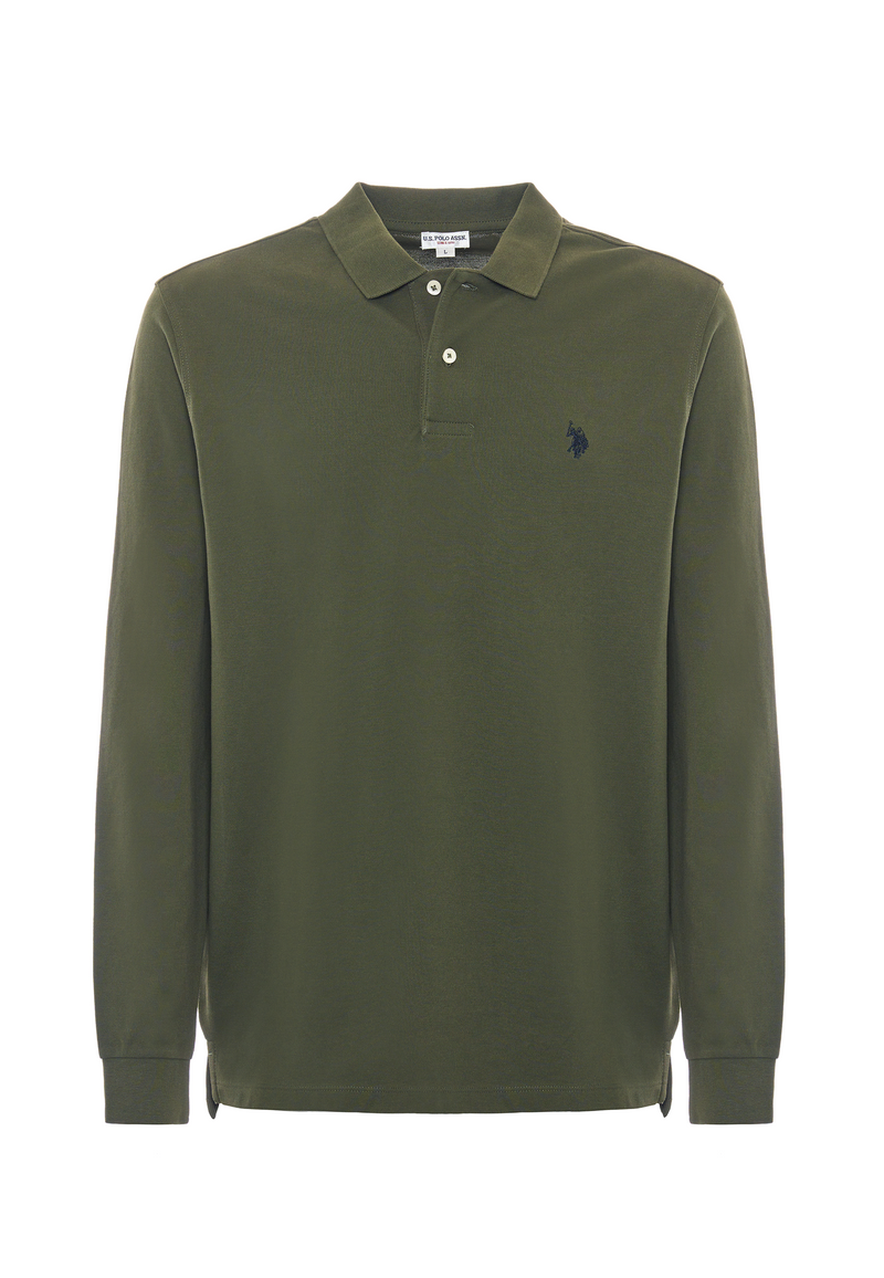 Polo shirt a maniche lunghe in cotone piquet